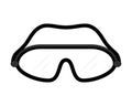 Safety goggles vector icon. Sport goggles isolated symbol. Illustration on clear white background. Safety glasses against bad weat Royalty Free Stock Photo