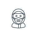 safety googles vector icon isolated on white background. Outline, thin line safety googles icon for website design and mobile, app