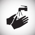 Safety hand washing icon on white background for graphic and web design, Modern simple vector sign. Internet concept. Trendy
