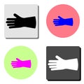 Safety hard construction glove. flat vector icon