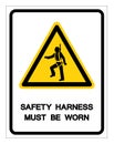 Safety Harness Must Be Worn Symbol Sign, Vector Illustration, Isolate On White Background Label. EPS10 Royalty Free Stock Photo