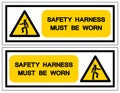 Safety Harness Must Be Worn Symbol Sign, Vector Illustration, Isolate On White Background Label. EPS10 Royalty Free Stock Photo