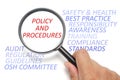 Safety and health at workplace conceptual, focus on Policy and Procedures