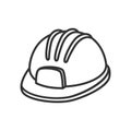 Safety Helmet or Hard Hat Outline Flat Icon Royalty Free Stock Photo