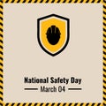 Safety Helmet and Shield Silhouette, National Safety Day design concept, suitable for social media post templates, posters, greeti