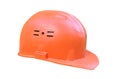 Safety helmet on white background. Red Saviour Tough Hat. Headwear and workwear concept