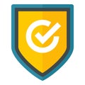 Safety home shield icon, flat style Royalty Free Stock Photo