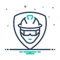 Mix icon for Safety, defense and worker