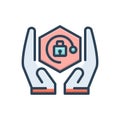 Color illustration icon for Safety, security and protection Royalty Free Stock Photo