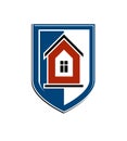 Safety idea, abstract heraldic symbol with vector classic house.