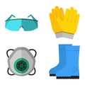 Safety industrial gear tools flat vector illustration body protection Royalty Free Stock Photo