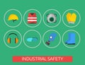 Safety industrial gear tools flat vector illustration body protection