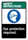 Safety Instructions Sign Eye Protection Required Symbol Isolate on White Background Royalty Free Stock Photo