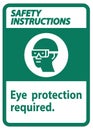 Safety Instructions Sign Eye Protection Required Symbol Isolate on White Background Royalty Free Stock Photo