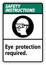 Safety Instructions Sign Eye Protection Required Symbol Isolate on White Background Royalty Free Stock Photo