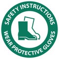 Safety instructions Wear Protective Footwear Sign On White Background