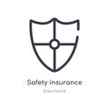 safety insurance outline icon. isolated line vector illustration from insurance collection. editable thin stroke safety insurance