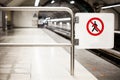 Safety Interdiction Sign (Do not Cross) on a Subway Platform