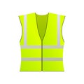 Safety jacket security. Yellow work uniform with reflective stripes. Vector stock illustration Royalty Free Stock Photo