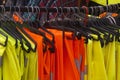 Safety Jackets and Trousers on hangers Royalty Free Stock Photo