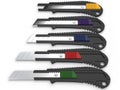 Safety knives with snap off blades