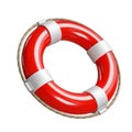 Safety Life Buoy Ring Isolated White Background 3D Rendering Royalty Free Stock Photo