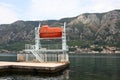 Safety lifeboat on the coast Kotor bay