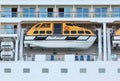 Safety lifeboat on deck of a cruise ship Royalty Free Stock Photo