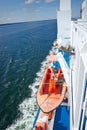 Safety lifeboat on deck of a ship Royalty Free Stock Photo