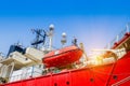 Safety lifeboat on deck ship Royalty Free Stock Photo