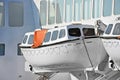 Safety lifeboat on ship deck Royalty Free Stock Photo