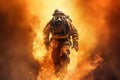 fighter fireman fire safety uniform smoke rescue firefighter equipment emergency. Generative AI.