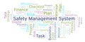 Safety Management System word cloud, made with text only.
