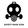 Safety mask icon vector isolated on white background, logo concept of Safety mask sign on transparent background, black filled Royalty Free Stock Photo