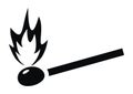 Safety match, black silhouette, vector icon, symbol Royalty Free Stock Photo