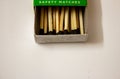 Safety match sticks in a match box Royalty Free Stock Photo