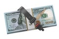 Safety money concept, dollars with safety belt Royalty Free Stock Photo