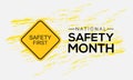 National Safety Month (NSF) vector banner . Royalty Free Stock Photo