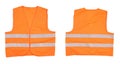 Safety orange vest. Front and back view