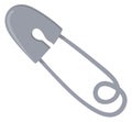 Safety pin cartoon icon. Metal cloth fix Royalty Free Stock Photo