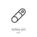 safety pin icon vector from baby collection. Thin line safety pin outline icon vector illustration. Outline, thin line safety pin Royalty Free Stock Photo