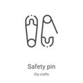 safety pin icon vector from diy crafts collection. Thin line safety pin outline icon vector illustration. Linear symbol for use on Royalty Free Stock Photo