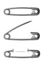 Safety pin isolated on white vector illustration Royalty Free Stock Photo