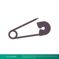 Safety Pin, Sewing Icon Vector Logo Template Illustration Design. Vector EPS 10 Royalty Free Stock Photo
