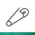 Safety Pin, Sewing Icon Vector Logo Template Illustration Design. Vector EPS 10 Royalty Free Stock Photo