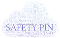 Safety Pin word cloud. Royalty Free Stock Photo