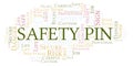Safety Pin word cloud. Royalty Free Stock Photo