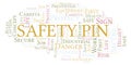 Safety Pin word cloud. Royalty Free Stock Photo