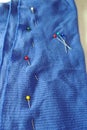 Safety pins on fabric