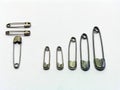 Safety Pins - Full bar connection Royalty Free Stock Photo